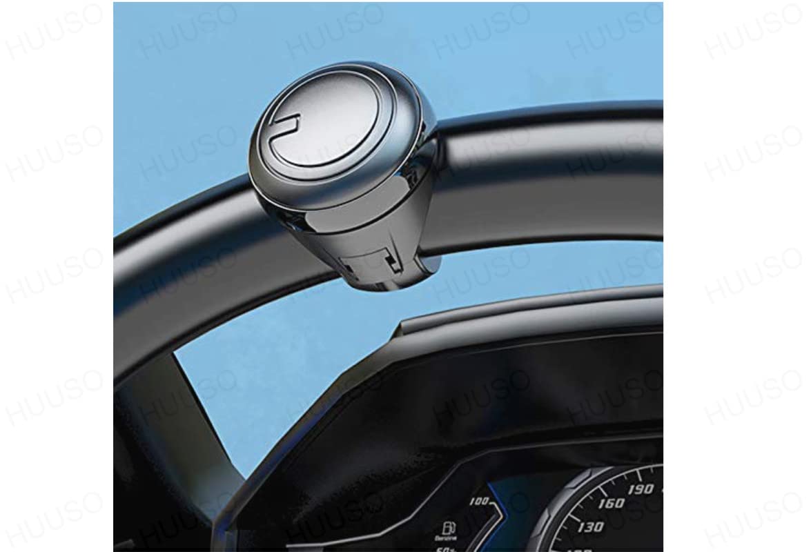 HUUSO Car Steering Wheel Spinner Knob, 360° Rotation, 3R-2251 Black Power Save Turn Ball Booster Compatible with HM Ambassador (Type II) 2002-2015