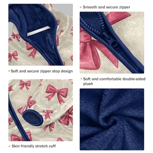 CHIFIGNO Bows Beige Toddler Snow Jacket, Kids Zip up Jacket Soft for Fall Winter Spring 3T3