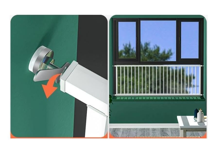 Inferriate Per Finestre Ringhiera Parapetto Finestra Inferriate Fai Da Te Inferiata Per Finestra Grata Sicurezza Finestre Bambini Grate Per Finestre Protezione Inferiate Antifurto Ladri/White H40cm/L