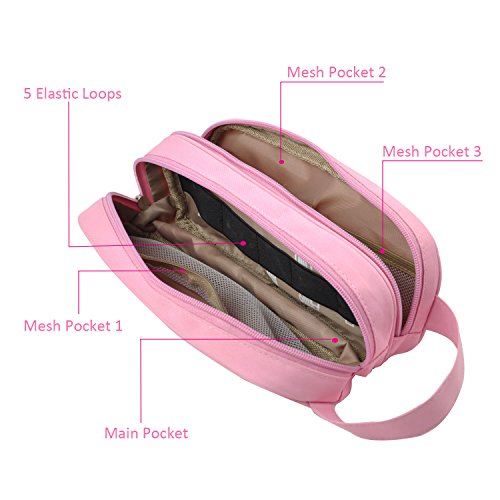 Universal Cable Cord Holder Organizer/Electronics Accessories Case Healthcare & Grooming Kit USB Drive Shuttle-an All in One Travel Organizer (Pink)