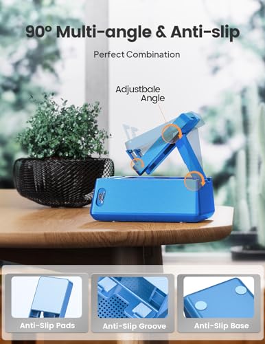 Birthday Gifts for Men Women, Cell Phone Stand Bluetooth Speaker with Anti-Slip Base, Hd Surround Sound, Cool Multi Functional Gadget, Unique Gift for Him, Her, Husband, Wife, Dad, Mom