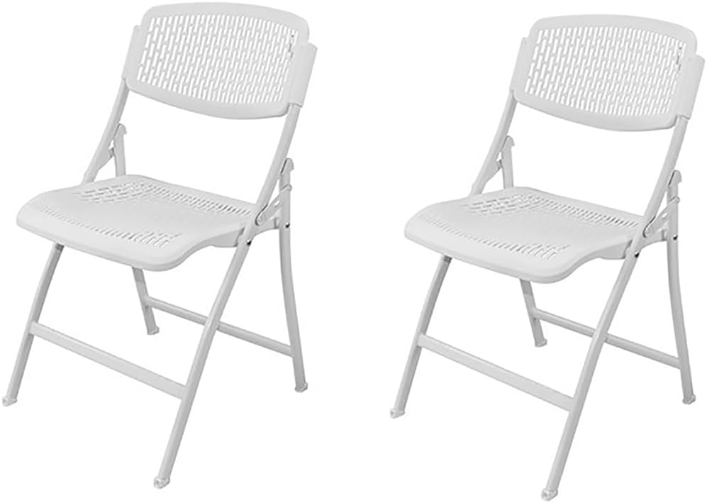 2 Pack Furniture Plastic Folding Chair,Stackable White Metal Folding Chair,400-Pound Weight Capacity,Folding Dining Steel for Office Wedding Indoor (White),2pcs Black