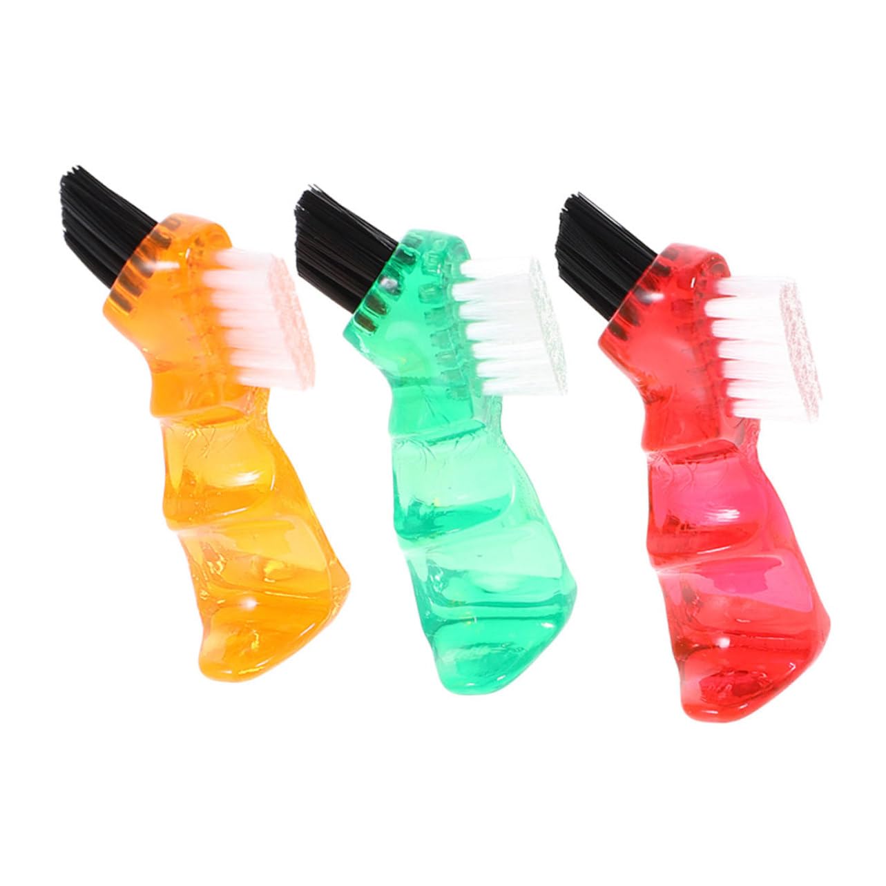 GANAZONO Spazzola per Pulizia Dentiera Multifunzionale Mini Portatile 3 Pezzi in Plastico Pp per Orale Casa e Viaggio