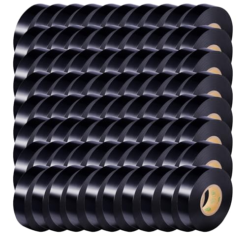 Image of Lichamp 80 Pack Black Electrical Tape Waterproof, 3 /4 in x 66ft, Industrial Grade UL /CSA Listed High Temp Electrical Tape Electric Super Vinyl