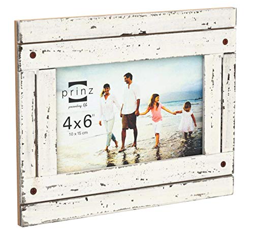 PRINZ Homestead 4-Inch by 6-Inch Distressed Plank Picture Frame, White - Thumbnail 7