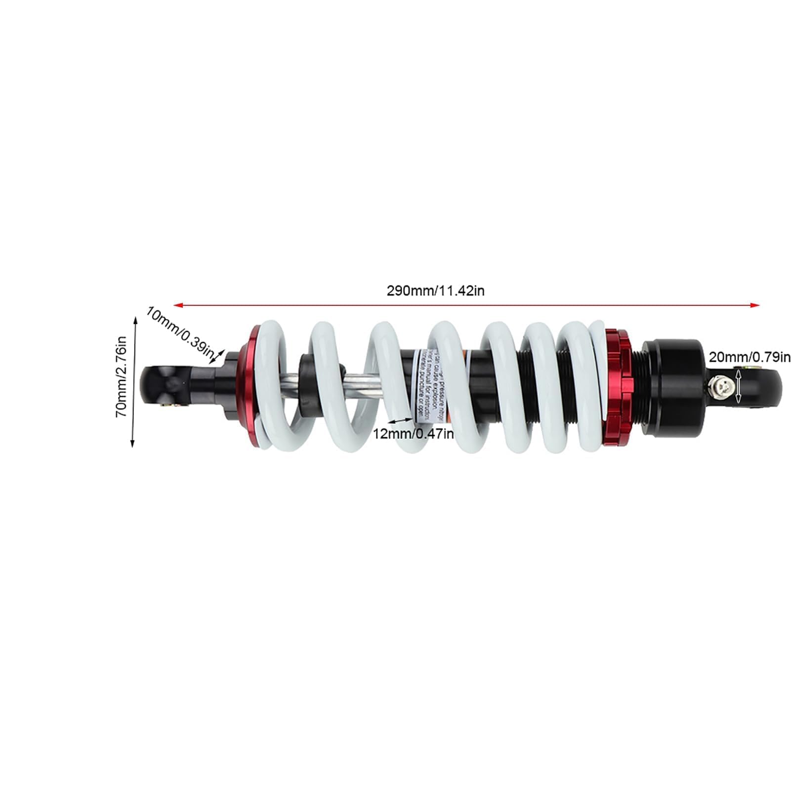 Amortyzator, Sprężyna Zawieszenia Tylnego Amortyzatora 290 Mm Pasuje do Dirt Pit Bike ATV