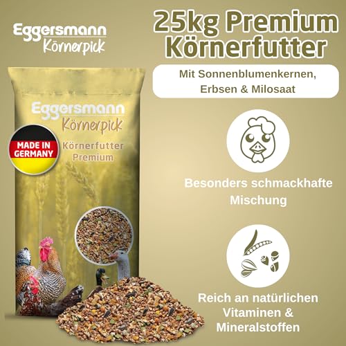 Eggersmann Körnerpick 25kg Premium Hühnerfutter - Körnerfutter Premium Geflügelfutter - Premium Körnermischung für Hühner Gänse und Enten aus natürlicher Herstellung
