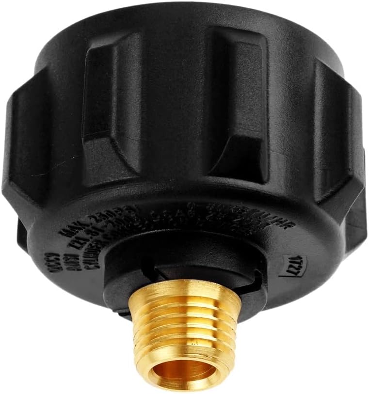 QCC1 Propane Adapter Gas Regulator Valve Fitting with Nut and 1/4" NPT Male Pipe Thread - Premium Solid Brass Propane Gas Pipe Adapter