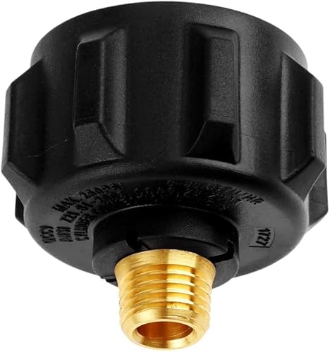 QCC1 Adaptador de propano con válvula reguladora de gas con tuerca y rosca macho NPT de 1/4 pulgadas, adaptador de tubo de gas propano de latón