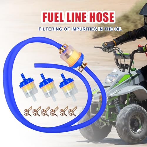 Image of Dirt Bike Gas Fuel Line Hose Fuel Filter for 50cc 110cc 125cc TaoTao Coolster Apollo GY6 Motorcycle Pit Bike Motocross Pocket Bike Chinese Atv Four Wheeler Moped Scooter Quad Go Kart Parts Blue