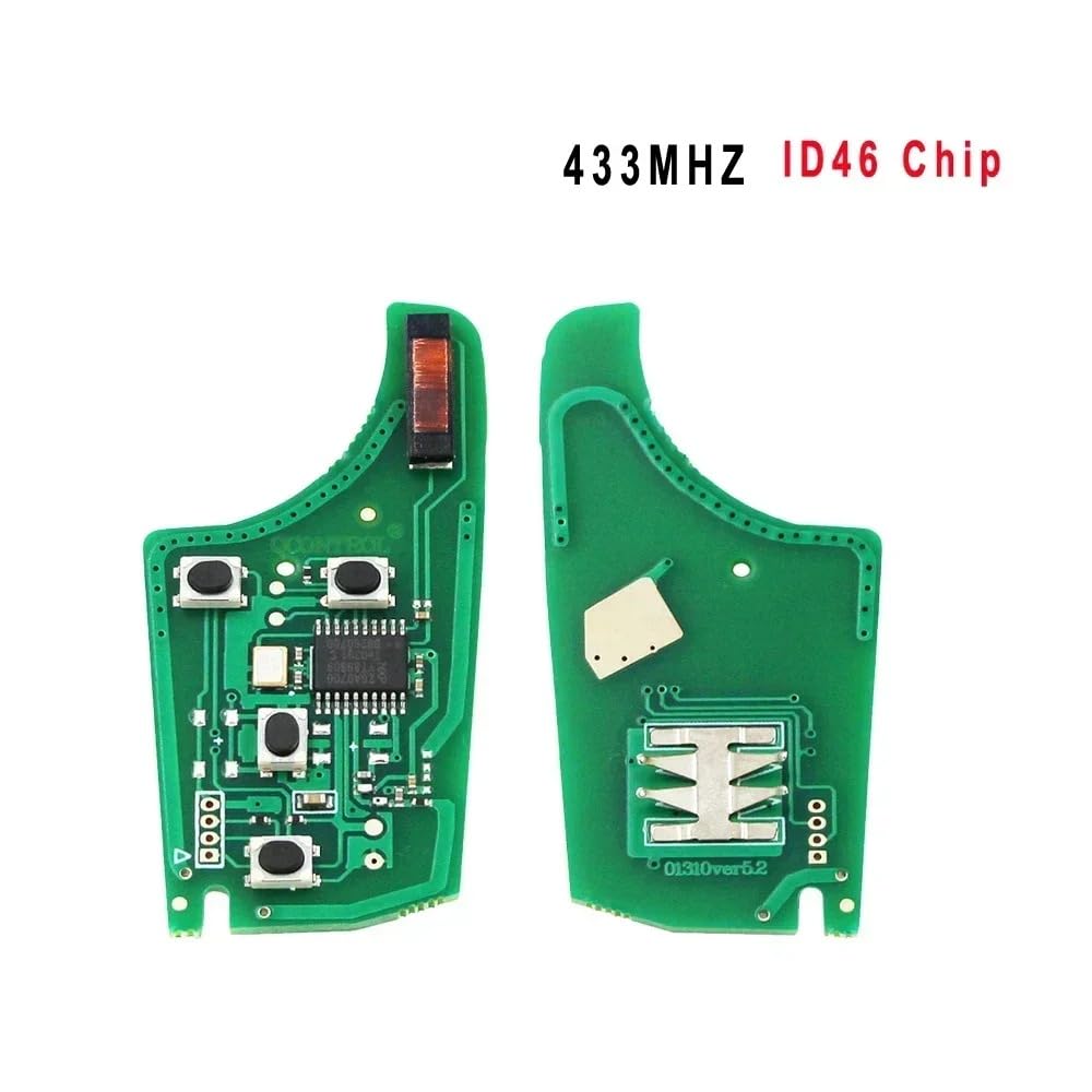 2 tasti PCF7937E Guscio Chiave auto a distanza Controllo remoto telecomando radiocomando portachiavi per 433mhz ID46 PCF7941 Chip per Opel Adam Astra J Zafira C Mokka Insignia