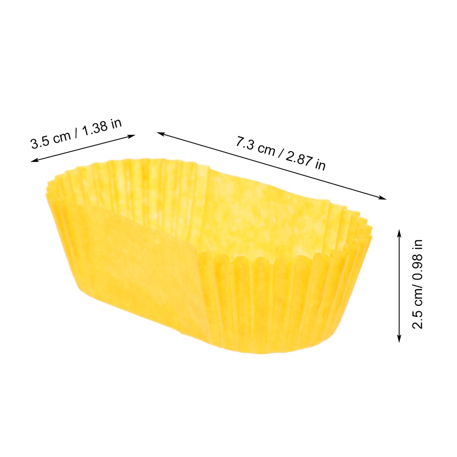 Ciieeo Oval Cake Paper Cups, Boat-Shaped Paper Baking Cups, for Cake Pops, Muffins, Cupcakes, Yellow, 1000 Pieces