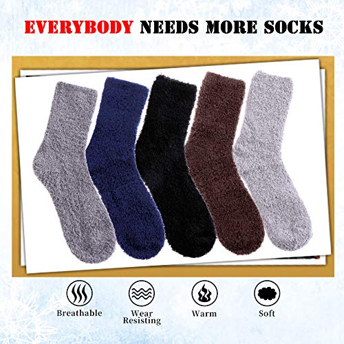 Image of LANLEO 5 /6 Pairs Womens Super Soft Fuzzy Plush Warm Winter Home Sleeping Slipper Socks