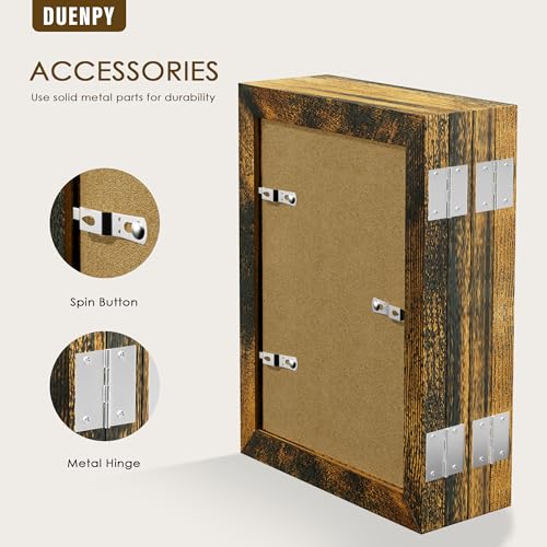 Image of DUENPY 4 Folding 4x6 Accordion Wood Frame Plexiglass Brown