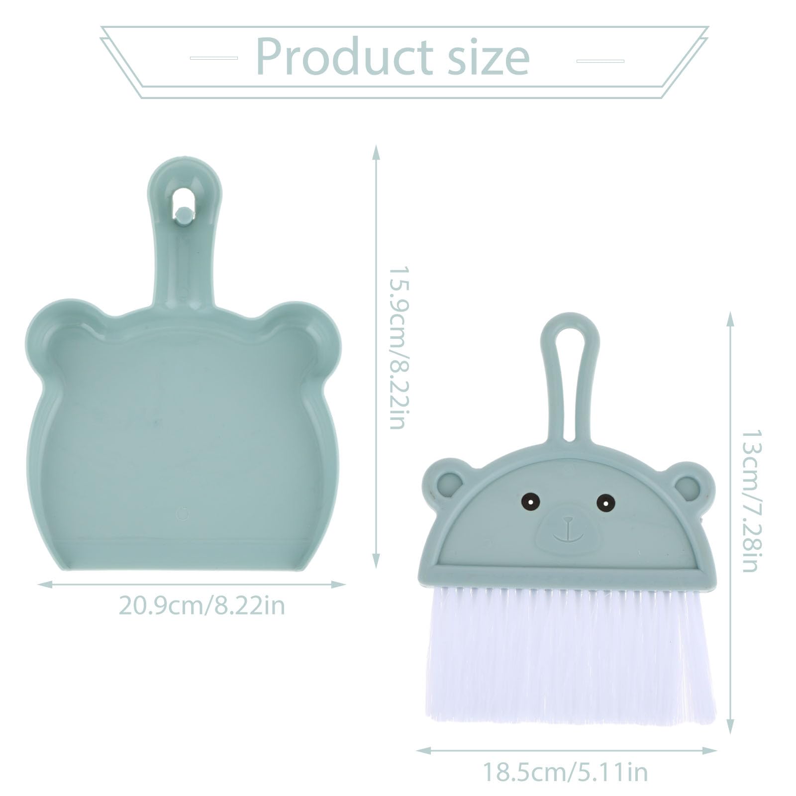 Amabro Mini Kehrschaufel und Bürsten Set, Handkehrset Besen und Kehrschaufel Set Handfeger Tischbesen Mit Schaufel Kleines Besen und Kehrschaufel Reinigungsset（Blau）