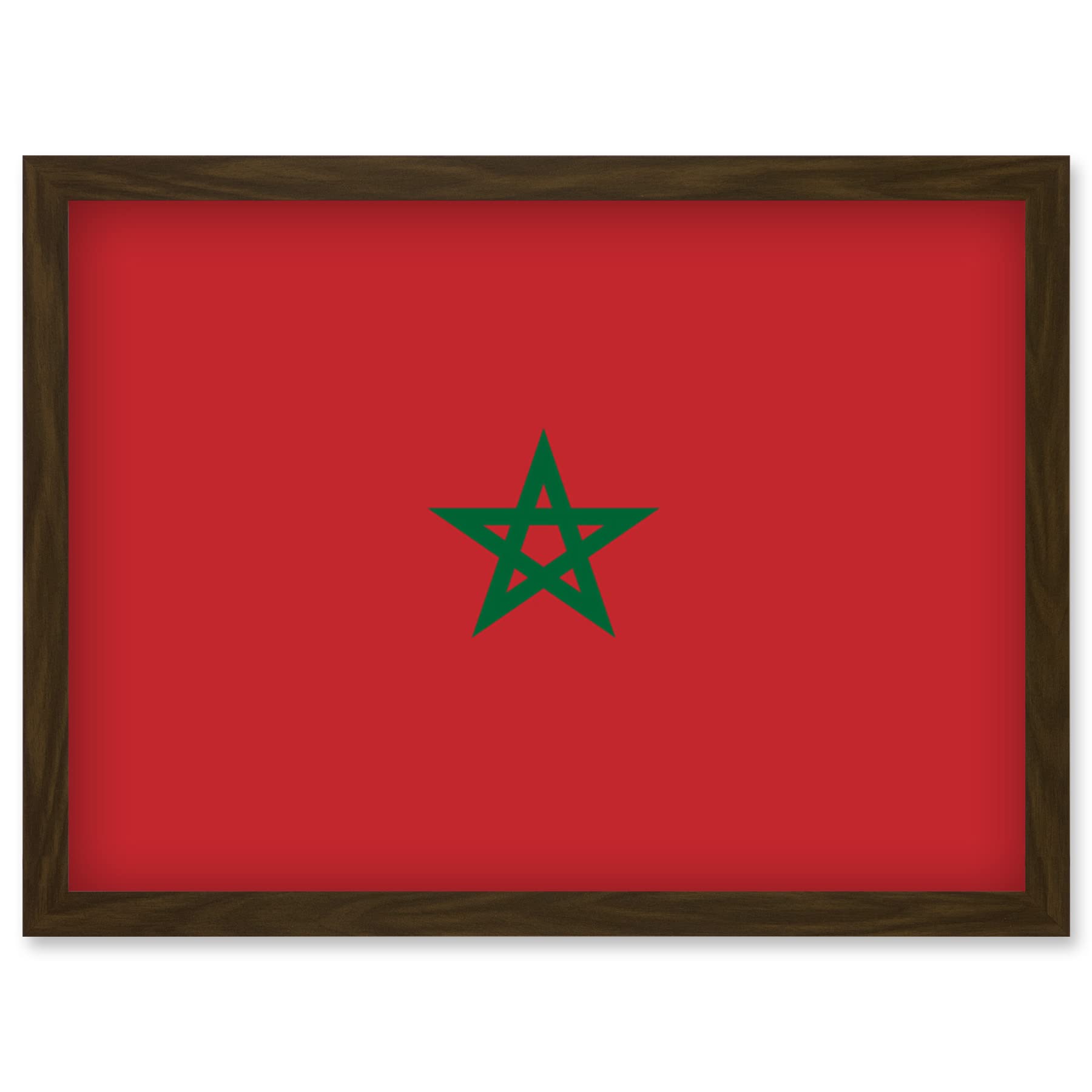 Artery8 Morocco National Flag Patriotic Vexillology World Flags Country Region Poster Artwork Framed Wall Art Print A4