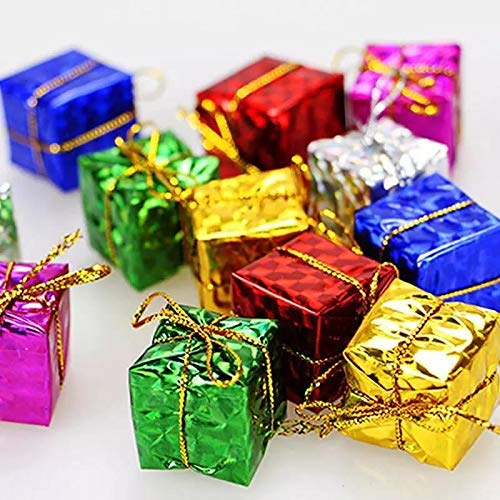 Decorwale Exclusive Merry Christmas X-Mass Tree Decoration Hangings Ornaments Small Gift Boxes Multi Color (Pack of 6 Pieces)
