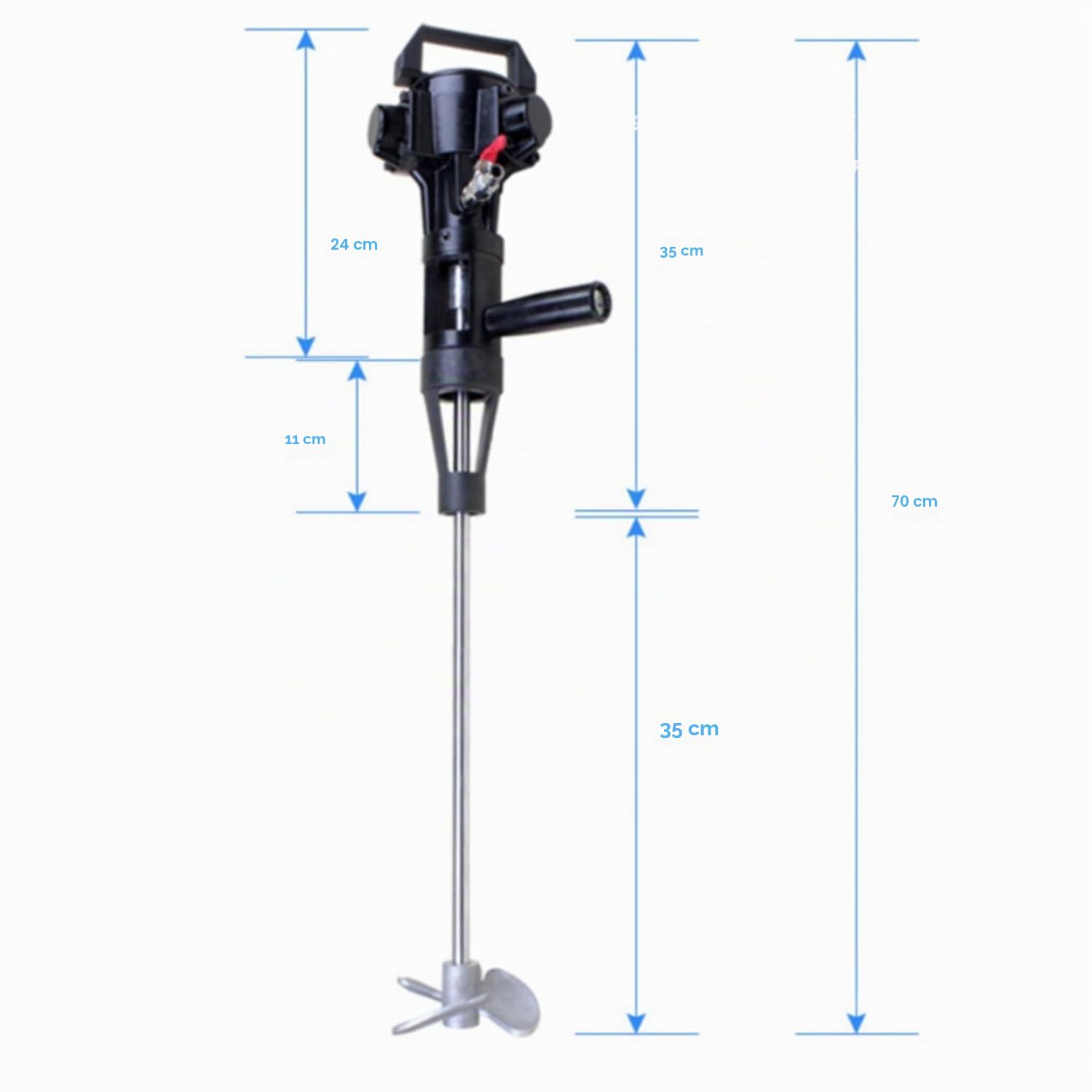 Genérico Mezclador Neumático, Agitador de Pintura de Elevación Automática de 5 Galones/20 L, Altura Ajustable Acero Inoxidable, Mezclador Aire Vertical Escritorio, Máquina Mezcladora Tinta para