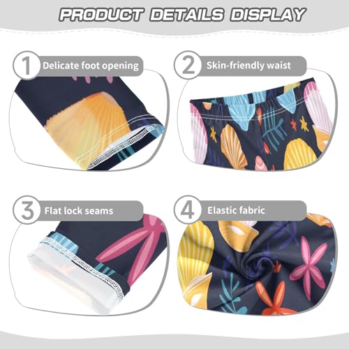 Bolaz Toddler Girls Leggings Printed Yoga Pants Leggings Yellow Blue White Shell for Kids3