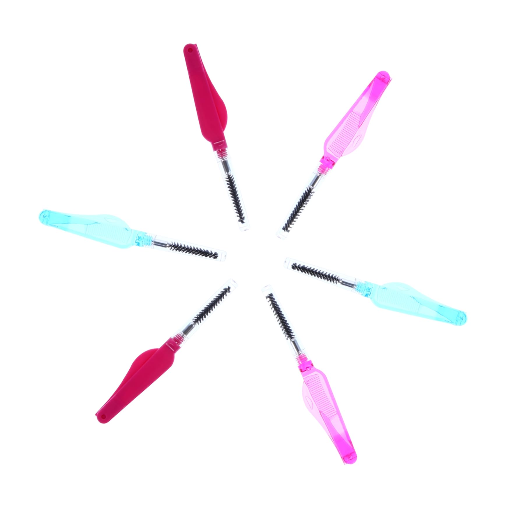 BIUDECO 2sets Professional Eyelash Brow Comb Folding Makeup Grooming Tool Eyelash Separator 6pcs*2 Random Color