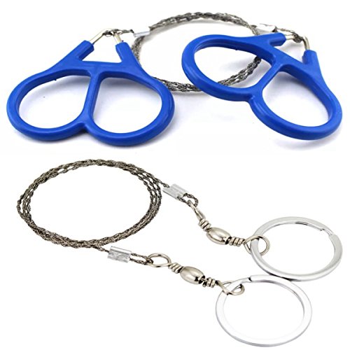 1 Pair Survival Saw Wire Saws Universal Saw Camping Saw, Commando Wire Saw Bulk,Ideal for Survival Kits