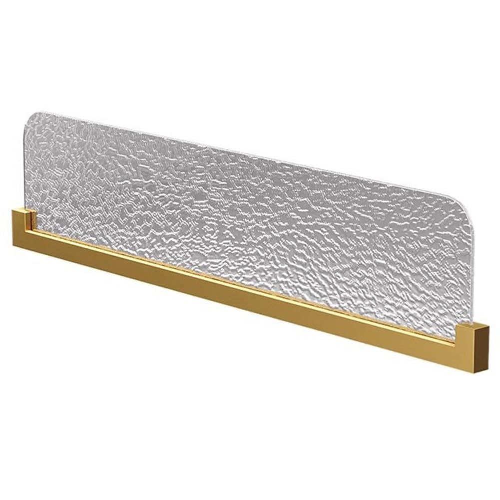 GJZQDKX Tempered Glass Low Fence Divider for Restaurants & Offices Decorative Translucent Partitions Aisle Separator Gold A 150x25cm (59x9.8in)