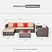 SUNCROWN 6-Piece Outdoor Furniture Patio Sectional Sofa - PE Rattan Wicker Conversation Set with Cushions and Coffee Table