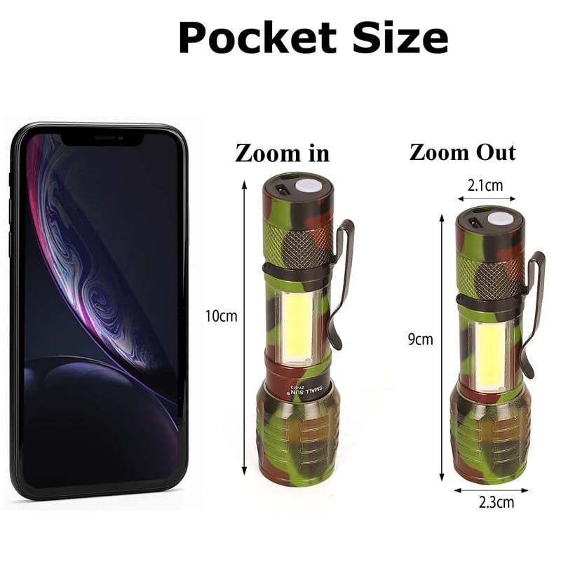 Image of Care 4 LED Small Metal Pocket Torch Light | Emergency Light for Home Rechargeable Military Flashlight, 140 Lumens