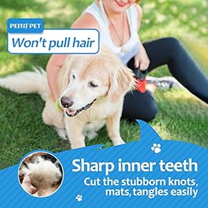 2-in-1-design-Undercoat-rake-for-DogsDog-Deshedding-Brush-for-Large-DogsDematting-Comb-deShedding-Tool-for-Long-Hair-CatsPet-Hair-Grooming-Brush-Clear-mats-tangles-Reduces-Shedding-by-95 - Cucciolini Doodles 2-in-1-design-Undercoat-rake-for-DogsDog-Deshedding-Brush-for-Large-DogsDematting-Comb-deShedding-Tool-for-Long-Hair-CatsPet-Hair-Grooming-Brush-Clear-mats-tangles-Reduces-Shedding-by-95