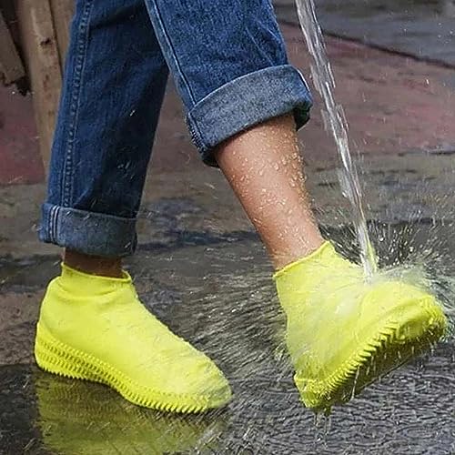 Silikon Regenüberschuhe, Silikon Überschuhe Wasserdichte Silikon Schuhüberzieher Wiederverwendbare rutschfeste Überschuhe Anti-Rutsch Schuhüberzieher für Regen, Schlammige Straßen (M, Rosa)