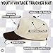 Kids Trucker Hat Baseball Cap - Two Tone Vintage Baby Baseball Cap, Infant Baseball Hat, Toddler Snapback Hat - Rowdy Upside Down - Brown/Beige (Medium/Large - 2-9 Years)