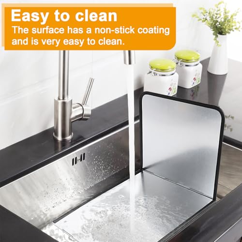 Miniatura 4 de Protector Pared Antisalpicaduras Cocina, Protector De Pantalla De Salpicaduras De Acero Inoxidable Duradero De 4 Lados, Pared Protector De Pantalla Antisalpicaduras Para Hogar Cocina 76x29x30cm
