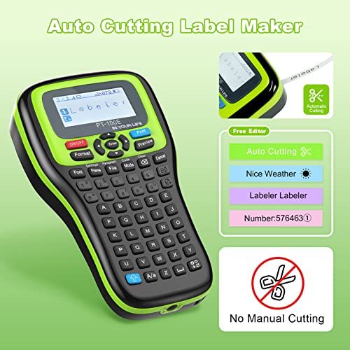 Hocalort P-100E Cable Labeler, Handheld Label Makers With Tape, Qwerty Keyboard & Automatic Cutting, Wire Label Maker For 6-12Mm Label Tape Recommended For Home/Office/Industrial Organization #TOP3