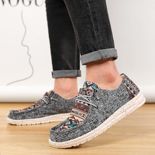 Image of Tongzone Women's Wide Slip On Loafer Walking Shoes Canvas Lightweight Arch Support Sneakers