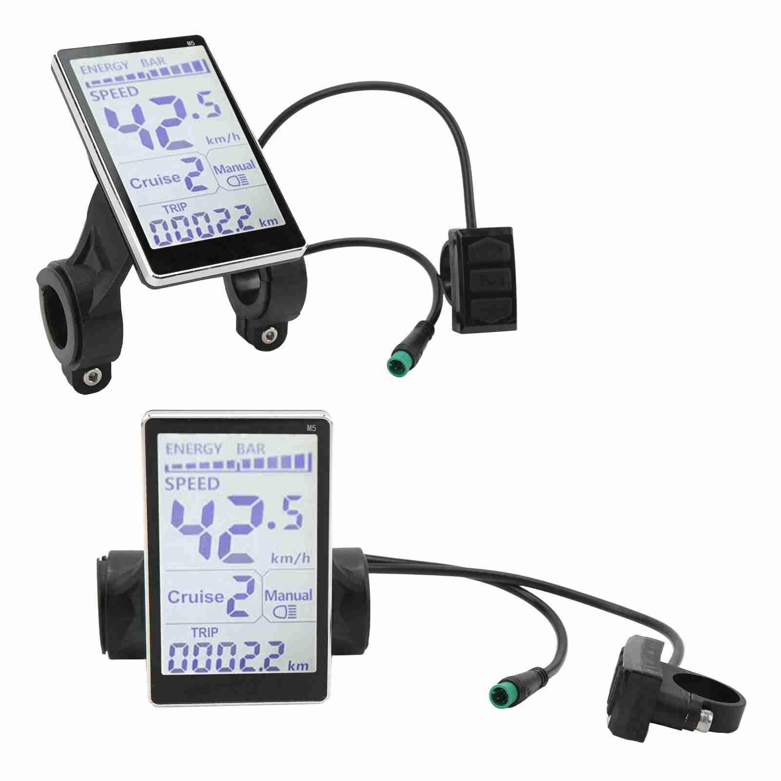 Misuratore LCD Bici elettrica, 5 Pin, 24V/36V/48V/60V, Pannello Impermeabile per Scooter