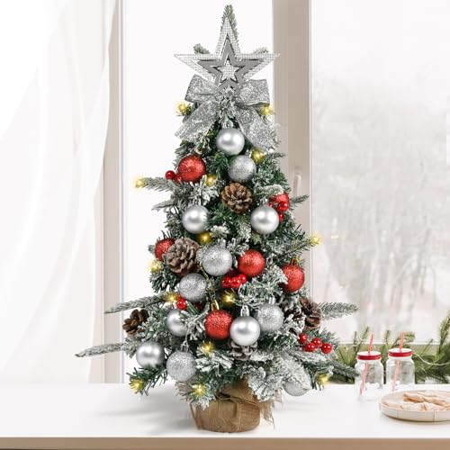 Beinhome Tabletop Christmas Tree 24 Inch / 2 Ft Mini Artificial Christmas Tree With 40 Led Lights, Battery Operated Small Xmas Tree For Indoor Tabletop Or Desktop Decoration thumb #1