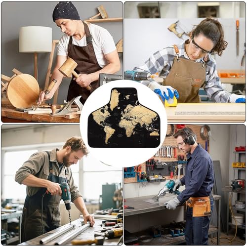 Delantal de trabajo con mapa mundial y 8 bolsillos ajustable unisex miniatura 6
