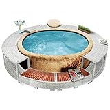 Este elegante borde para bañera de hidromasaje de ratán sintético es un accesorio versátil para tu jacuzzi