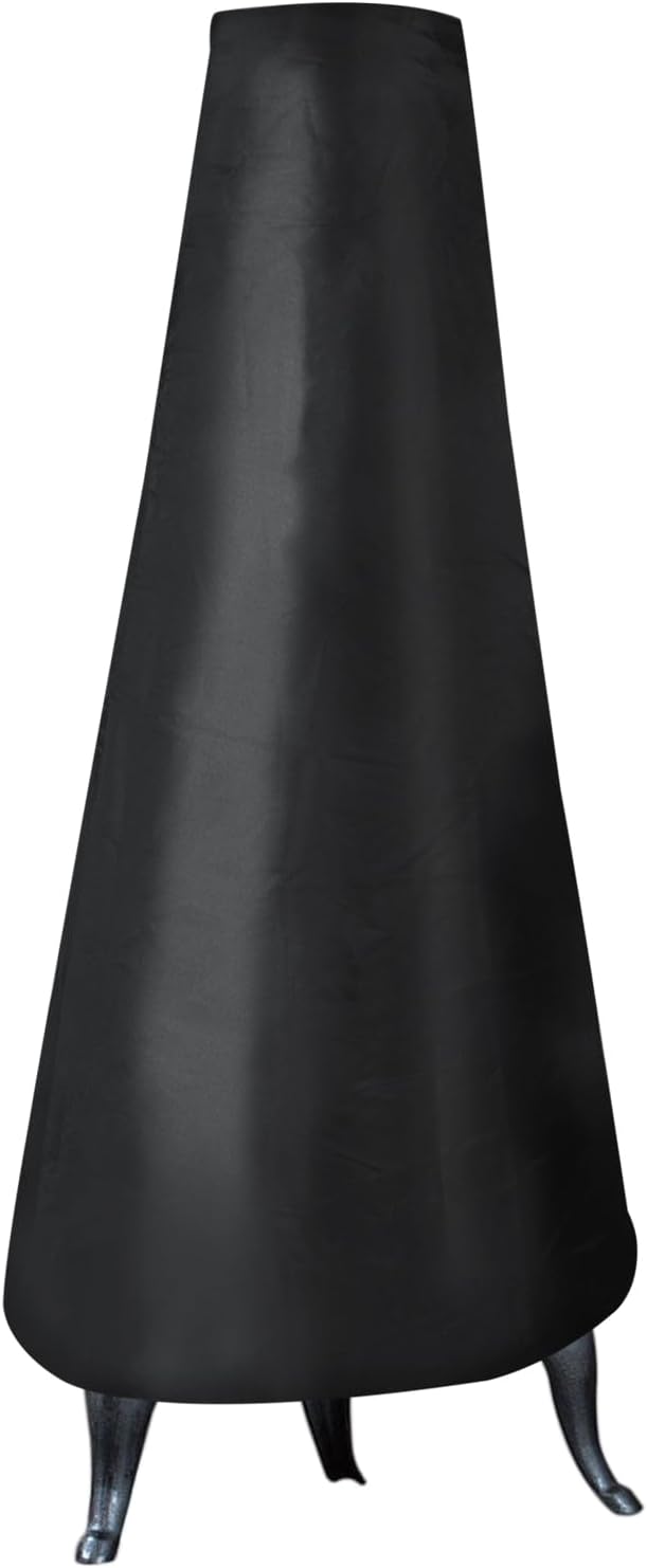SURIEEN Patio Chiminea Cover, Waterproof, Dustproof, Black, Nylon, Adjustable Drawstring, Fits Most Chiminea Hoods