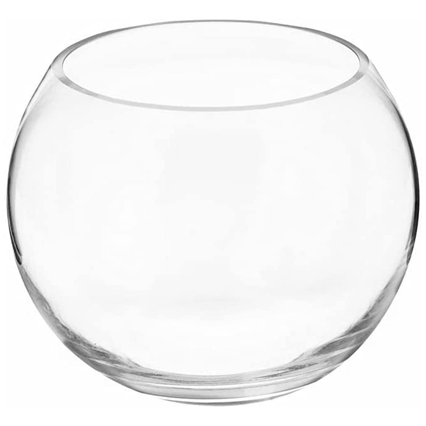 Tradineur - Pecera Redonda de Cristal, Acuario Globo pequeño para Peces, esférico, Transparente, Interior, hogar, 23 x 18 cm