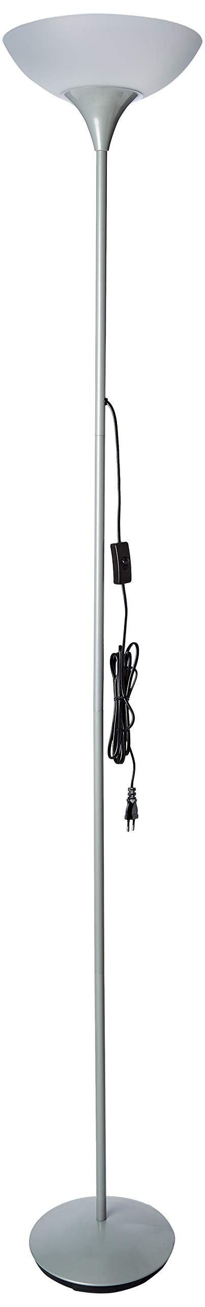 Reality Leuchten Piantana Erzwo R4393-87 – Metallo Titanio/Bianco, 180 Cm, Attacco E27 E E14, Interruttore A Filo