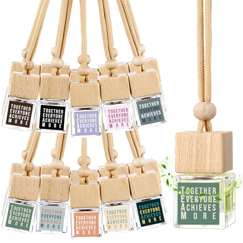 Image of Funnymoom 30 Pcs Christmas Team Gifts Bulk for Staff Appreciation Small Thank You Empty Hanging Car Air Freshener Diffuser Together Everyone Achieves More Gifts for Employee Nurse Teachers Coworker