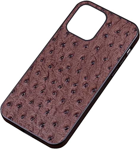 Étui iPhone 14 antichoc tout compris marron motif autruche
