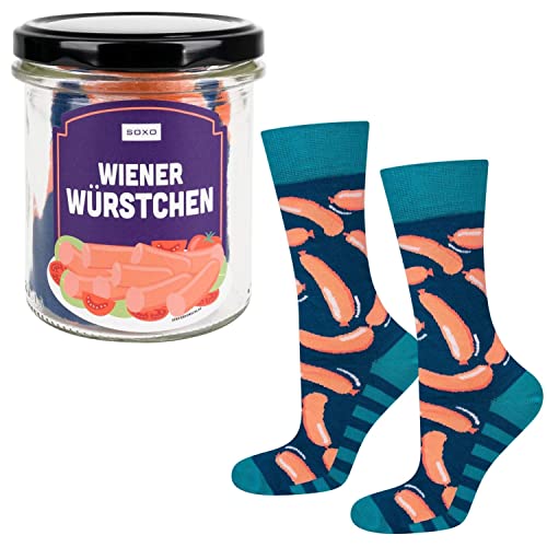 soxo Geschenke Für Männer Lustige Socken Damen Happy Socks In Einem Glas Würstchen 40-45 Cover
