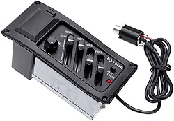Afinador de equalizador de guitarra captador piezo captador 4 bandas pré-amplificador EQ-7545R equalizador pré-amplificador afinador amplificador para guitarras acústicas preto