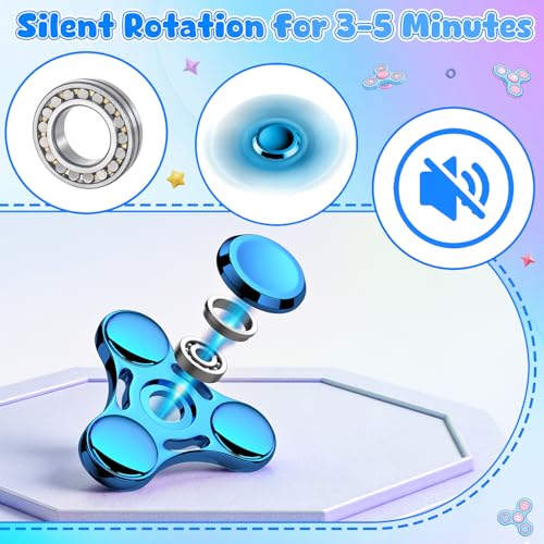 Image of ATESSON Fidget Spinners Toy,Ultra Durable Stainless Steel Bearing High Speed 3-5 Min Precision Brass Metal Finger Spinner,EDC ADHD Stress Relief Anxiety Relieves Reducer for Kids and Adults