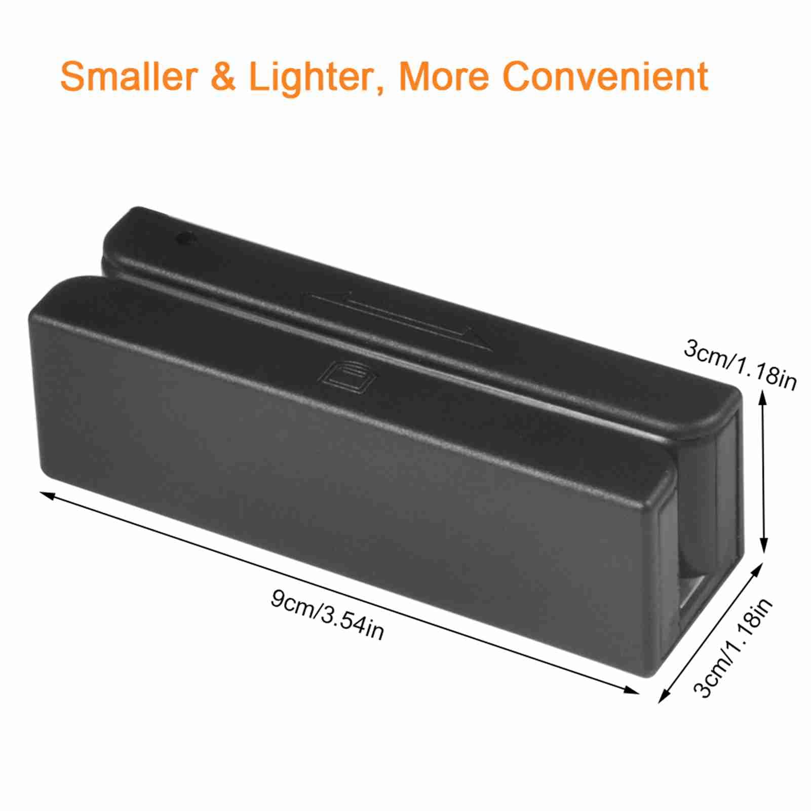 Lector de Tarjetas de Crédito, Lector de Tarjetas de Banda Magnética USB MSR580 3 Pistas Mini mag Hi-Co Swiper, para POS, Control de Acceso, Verificación de Identidad