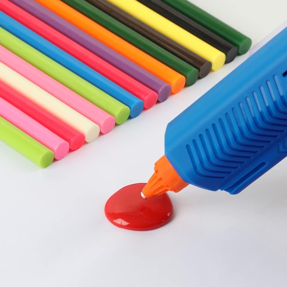 Tilswall Colla a Caldo 7mm, Bastoncini Colorati per Colla Stick 20Pz, Colla a Caldo Ricariche, Fai Da Te, Arte, Artigianato, 11 Colori