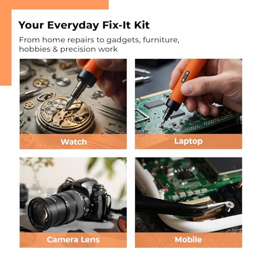 Image of Lifelong 38 Bits Electric Screwdriver Kit | Precision Rechargeable Screwdriver Toolbox | 500mAh Battery | USB Type-C, Magnetic Tip | 150 RPM Speed | Ideal for Phone, Laptop, Toy & Eyeglasses Repair