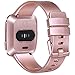 Tobfit Sport Bands Compatible with Fitbit Versa/Versa 2/Versa Lite/Versa SE, Soft TPU Wristbands Accessories for Women Men (Rose Gold/Champagne/Silver/Lavender/Black/Blue/Pink/Teal, Large)